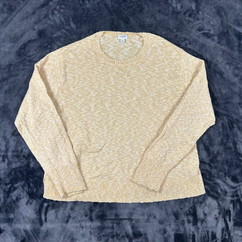 J.Crew Sweater Mens XL Yellow Marled Knit Crewneck Long Sleeve 2557